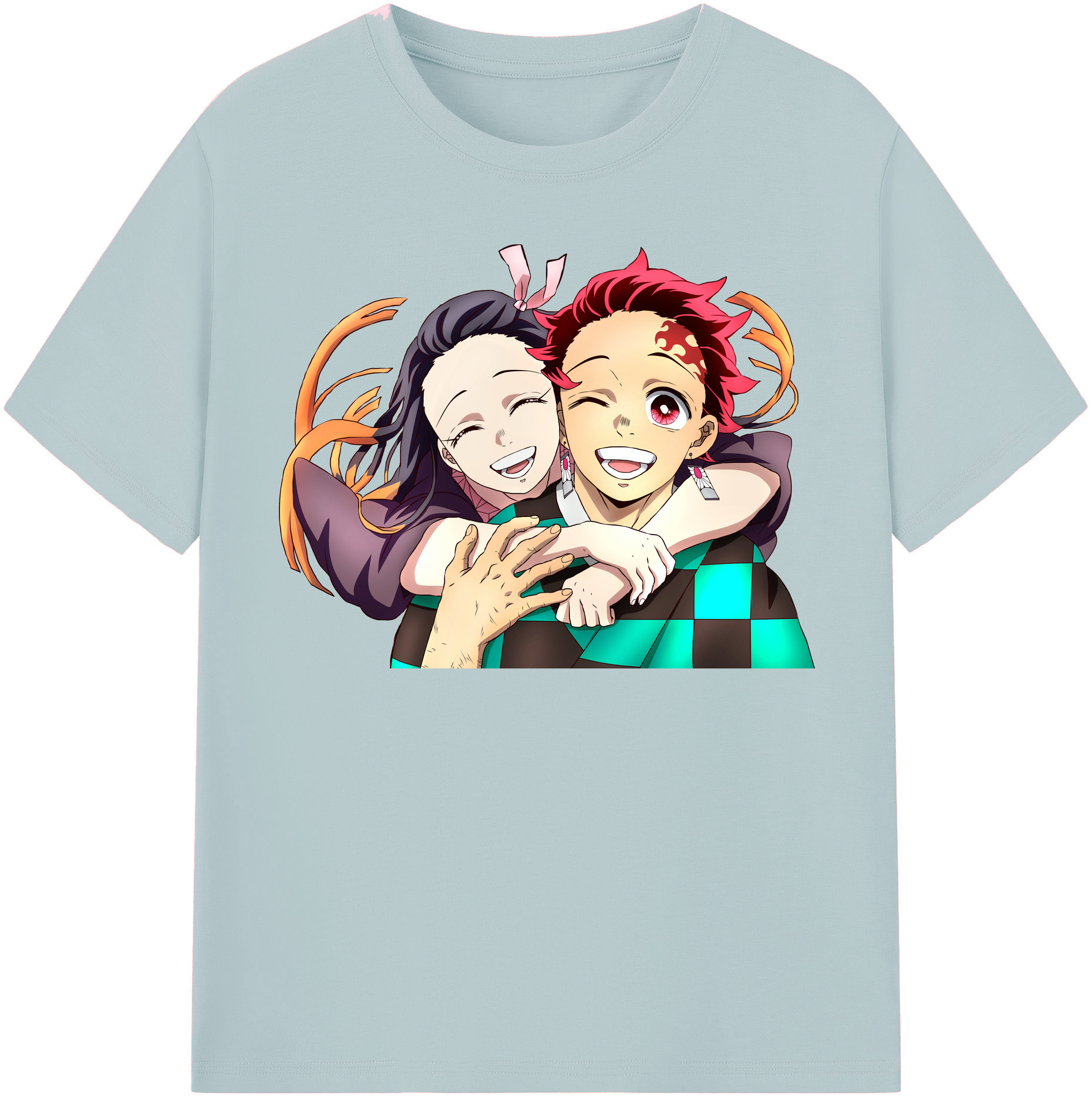 （画像用） 鬼滅の刃（きめつのやいば）竈門 禰󠄀豆子／かまど ねずこ Kamado Nezuko 綿100％半袖Tシャツ（フロントプリント）